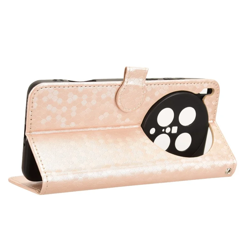 For vivo X200 Ultra 5G Wallet Case Dot Pattern Imprint PU Leather Phone Cover - Rose Gold