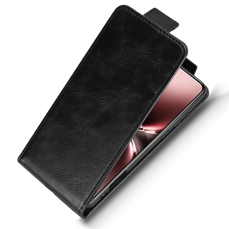 Für vivo X200 Ultra 5G Ständer Hülle Magnetverschluss Vertikal Flip Leder Handyhülle mit Kartenhalter - Schwarz