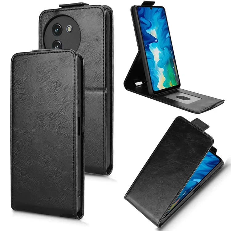 Pour Doogee Note 59 Pro / Note 59 Étui à Rabat Vertical avec Fermoir Magnétique en Cuir et Porte-Carte - Noir