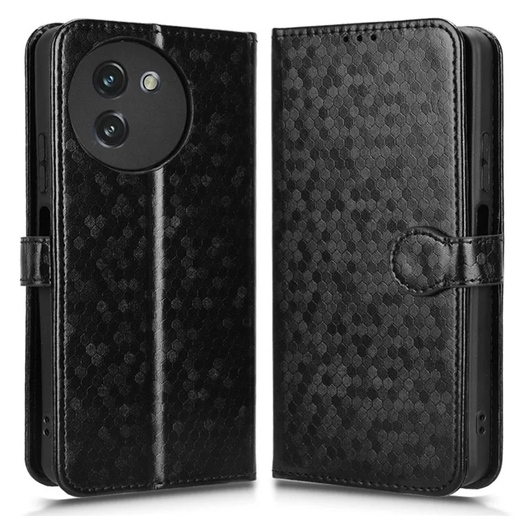 Para Doogee Note 59 Pro / Note 59 Capa Carteira com Padrão Pontilhado em Couro PU - Preto