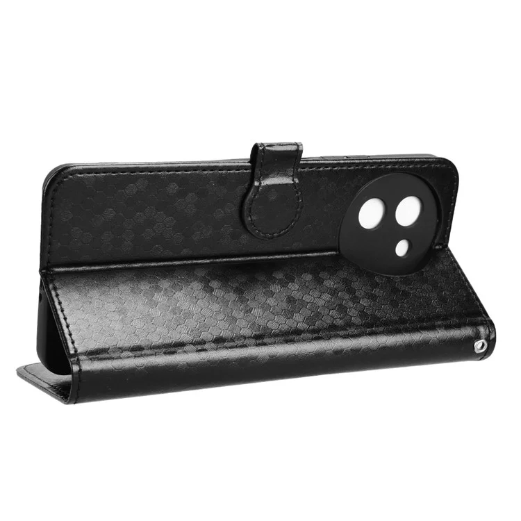 Para Doogee Note 59 Pro / Note 59 Capa Carteira com Padrão Pontilhado em Couro PU - Preto