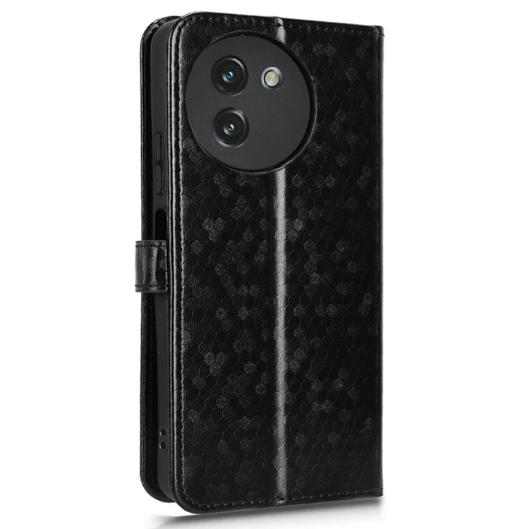 Para Doogee Note 59 Pro / Note 59 Capa Carteira com Padrão Pontilhado em Couro PU - Preto