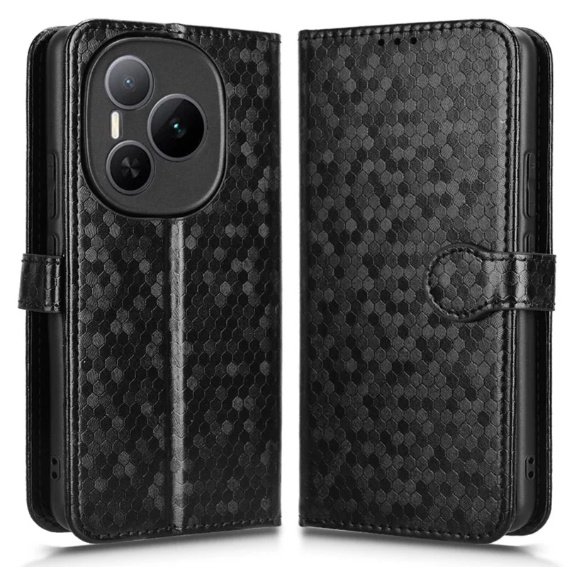 Cover a portafoglio per Honor Power 5G con motivo a punti, in pelle PU - Nero