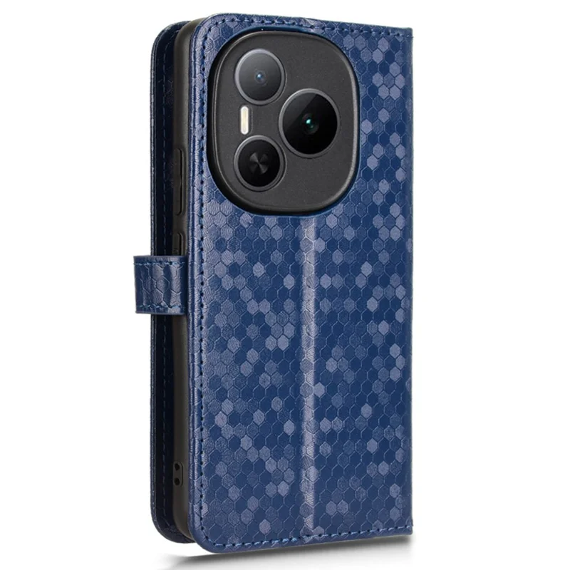 For Honor Power 5G Wallet Case Dot Pattern Imprint PU Leather Phone Cover - Dark Blue