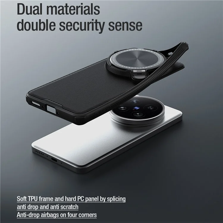 NILLKIN Camshield Prop Serie Magnética para Funda de vivo X200 Ultra 5G Compatible con MagSafe, Carcasa de PC + TPU con Protección de Cámara