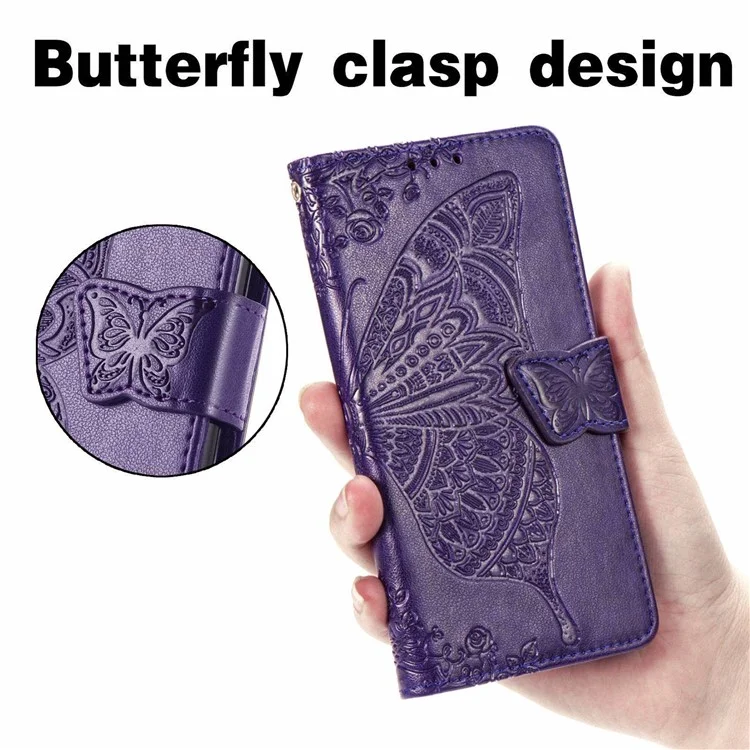 Étui à Motif de Papillon Imprimé Pour Huawei Nova 10 4G, Cuir PU + Support de Portefeuille TPU Couvercle de Téléphone à L'épreuve de la Bracelet Avec Bracelet - Violet
