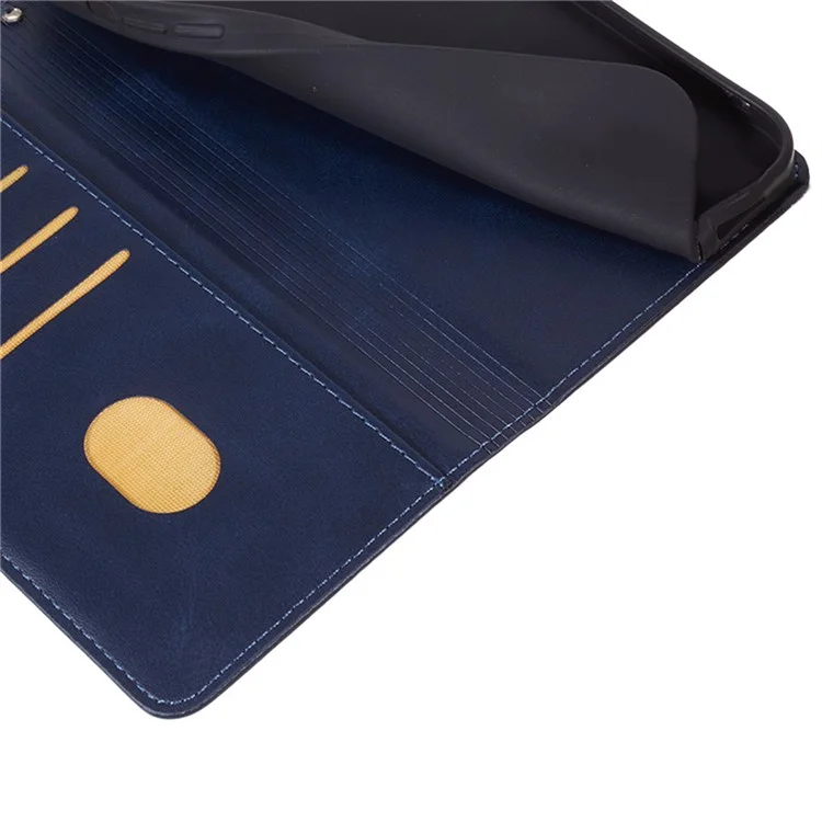 For Oppo R15 Pro Case PU Leather Wallet Protective Phone Cover Calf Texture - Blue