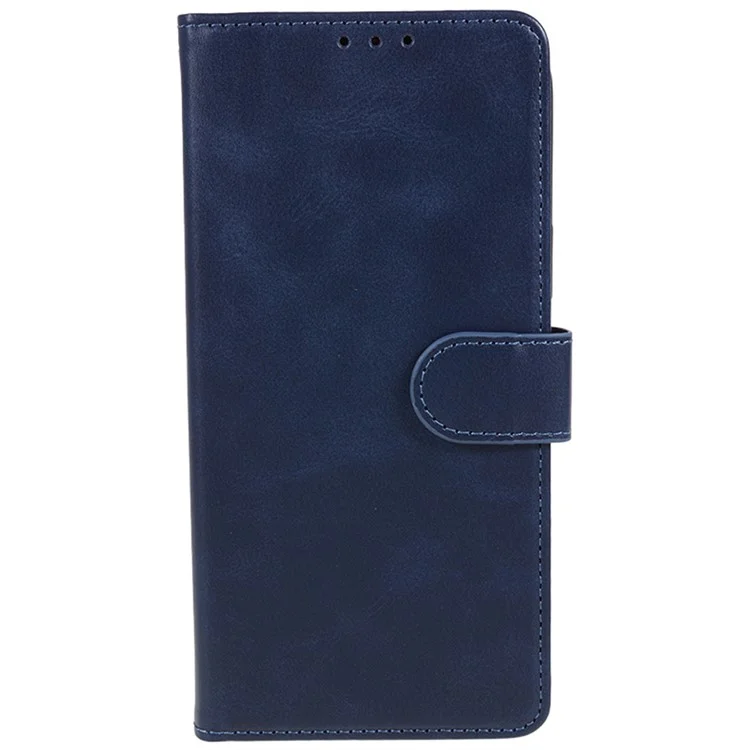 For Oppo R15 Pro Case PU Leather Wallet Protective Phone Cover Calf Texture - Blue