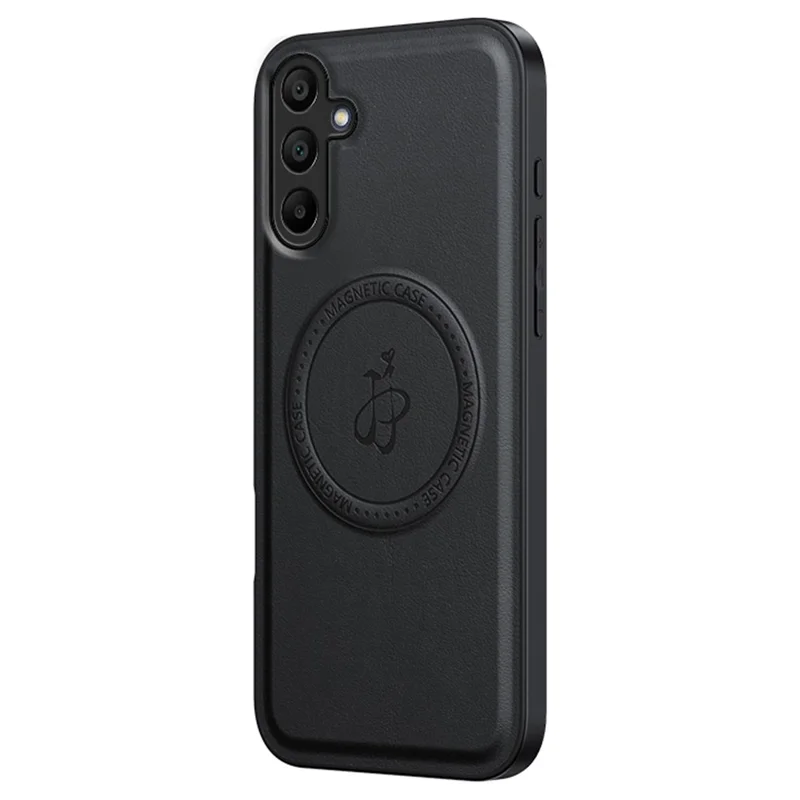 For Samsung Galaxy A16 5G / A16 4G Magnetic Case PU + TPU + PC Phone Back Cover Drop Resistant - Black