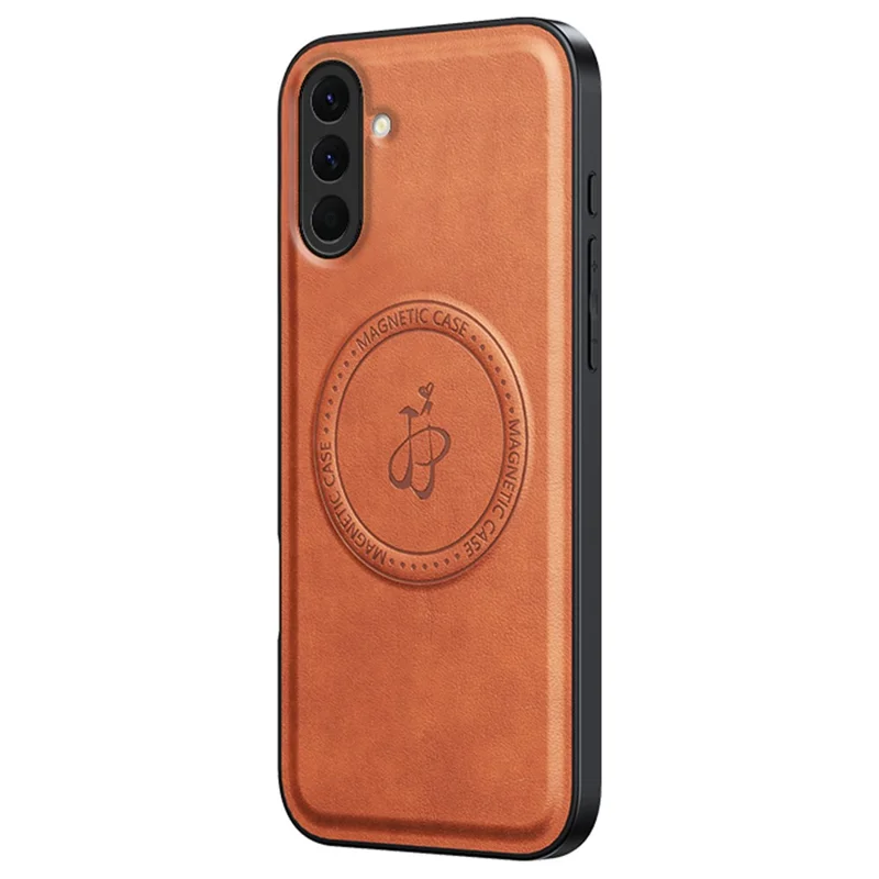 Funda magnética para Samsung Galaxy A26 5G de PU + TPU + PC, resistente a caídas - Marrón