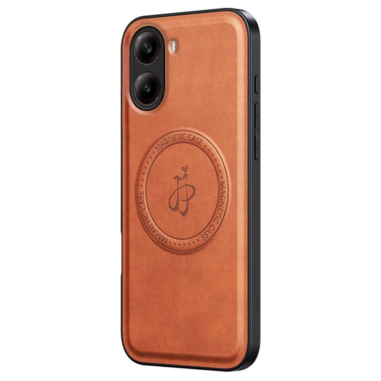 Magnetic Case for Xiaomi Redmi Turbo 4 5G / Poco X7 Pro 5G PU + TPU + PC Phone Back Cover Drop Resistant - Brown