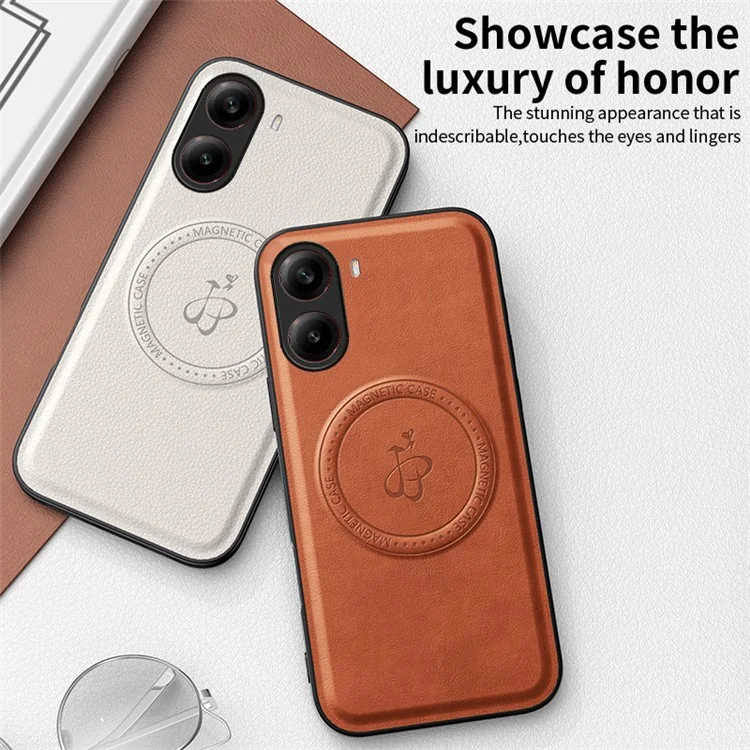 Magnetic Case for Xiaomi Redmi Turbo 4 5G / Poco X7 Pro 5G PU + TPU + PC Phone Back Cover Drop Resistant - Brown