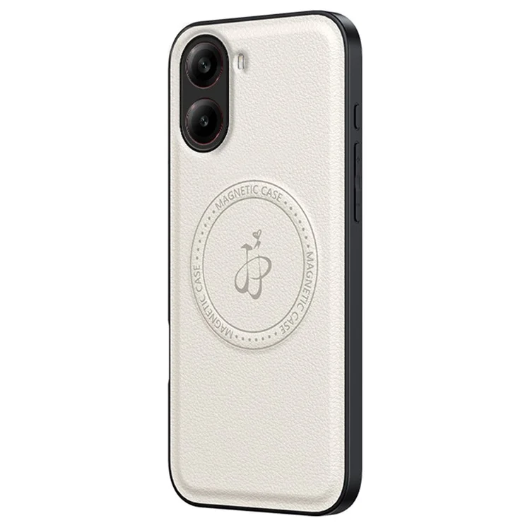 Magnetic Case for Xiaomi Redmi Turbo 4 5G / Poco X7 Pro 5G PU + TPU + PC Phone Back Cover Drop Resistant - White