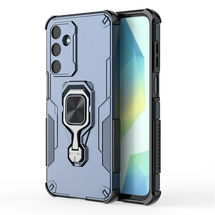 Bulk Purchasing For Samsung Galaxy A25 5G (Global) (161.0mm) Case Rotatable Ring Kickstand PC + TPU Shockproof Phone Cover - Navy Blue
