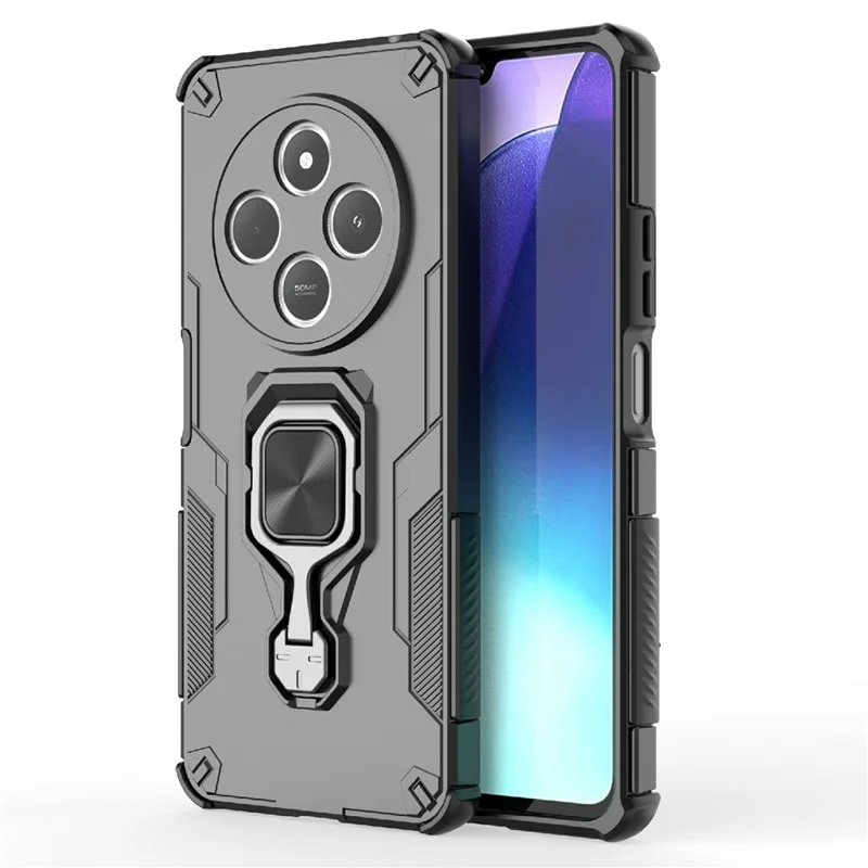 Groothandel Voor Xiaomi Redmi 14C 4G Hoesje Roteerbare Ringstandaard PC + TPU Stootvrije Telefoonhoes - Zwart