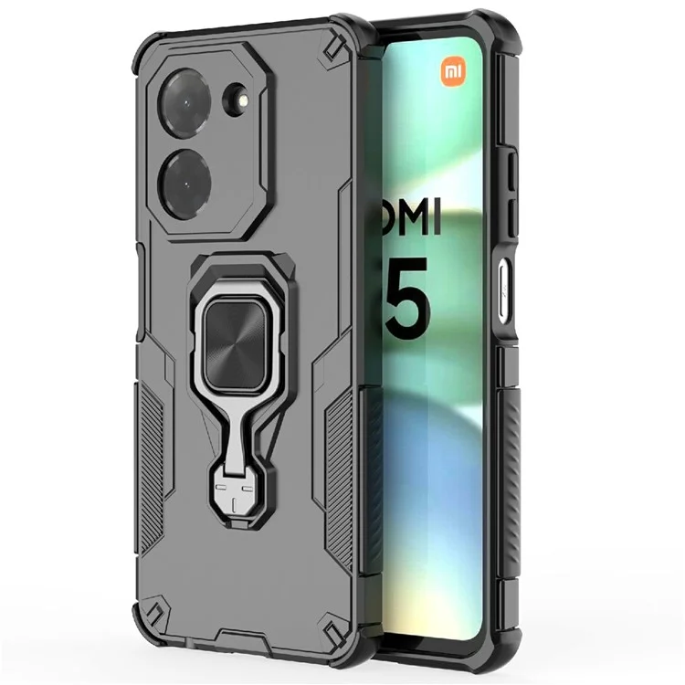 Compra a granel para Xiaomi Redmi A5 4G (171,7 mm) / Poco C71 4G Funda con Anillo Giratorio y Soporte Plegable, Carcasa Antichoques de PC + TPU - Negro