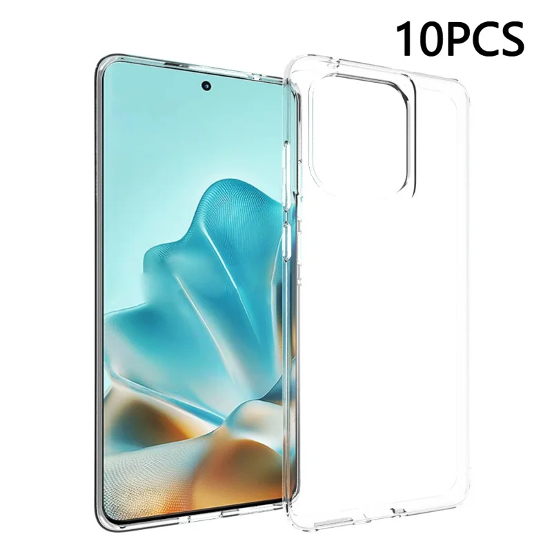 10 stuks / verpakking voor Motorola Edge 60 Fusion 5G hoesje, vingerafdrukbestendig TPU beschermend transparant telefoonhoesje