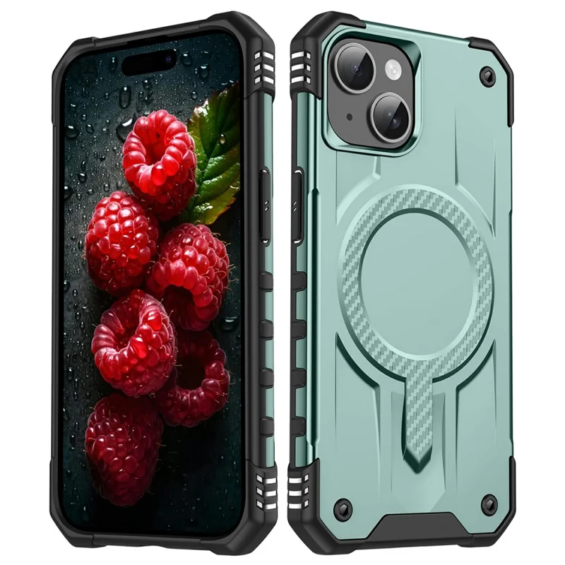 Acquisto all'ingrosso per Cover iPhone 15 Compatibile con MagSafe Antiurto PC + TPU - Verde Mezzanotte