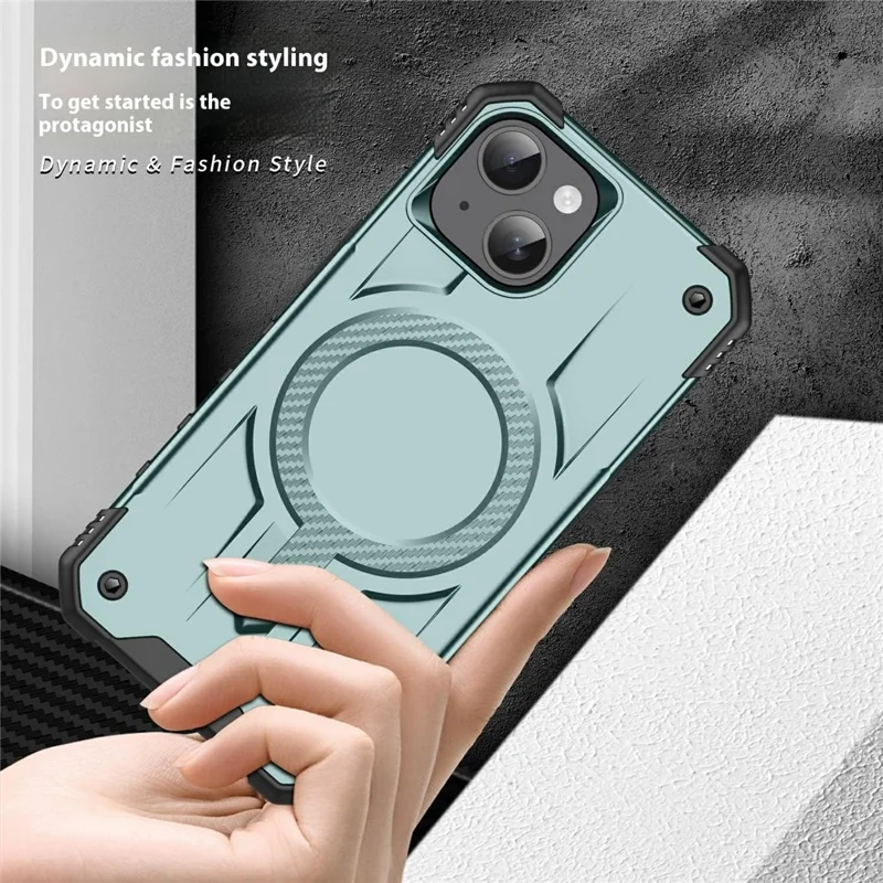 Acquisto all'ingrosso per Cover iPhone 15 Compatibile con MagSafe Antiurto PC + TPU - Verde Mezzanotte