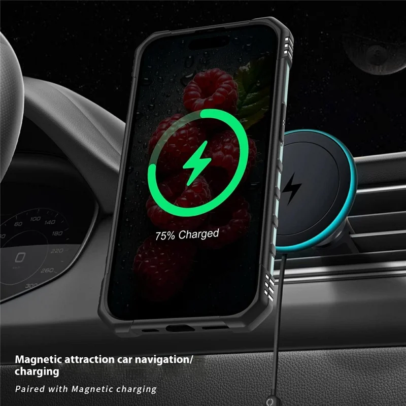 Acquisto all'ingrosso per Cover iPhone 15 Compatibile con MagSafe Antiurto PC + TPU - Verde Mezzanotte