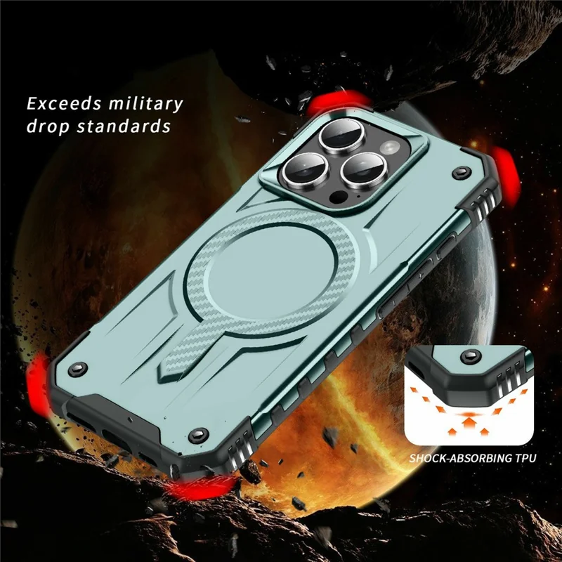 Bulk Purchasing For iPhone 15 Pro Case Compatible with MagSafe Shockproof PC + TPU Phone Cover - Midnight Green