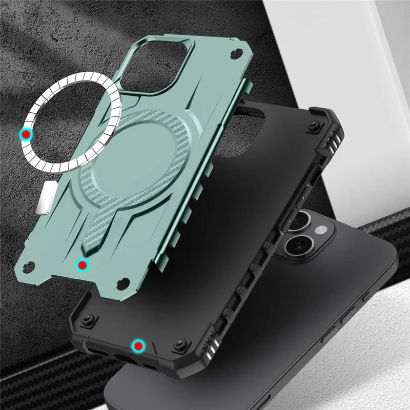 Bulk Purchasing For iPhone 14 Case Compatible with MagSafe Shockproof PC + TPU Phone Cover - Midnight Green