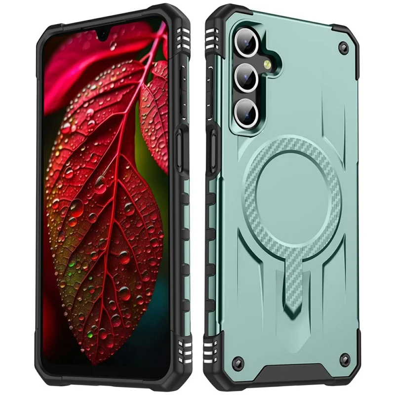 Bulk Purchasing For Samsung Galaxy A16 5G  /  4G Magnetic Case Shockproof PC + TPU Phone Cover - Midnight Green