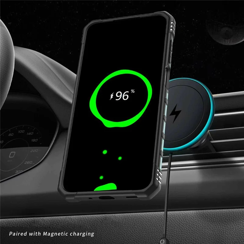 Bulk Purchasing For Samsung Galaxy A16 5G  /  4G Magnetic Case Shockproof PC + TPU Phone Cover - Midnight Green