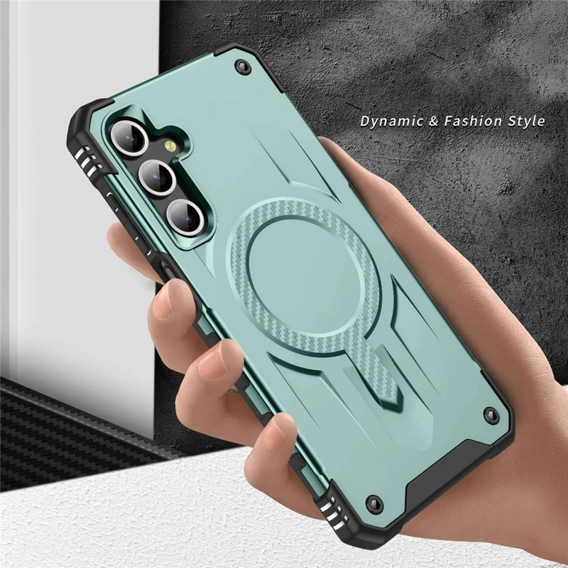 Bulk Purchasing For Samsung Galaxy A16 5G  /  4G Magnetic Case Shockproof PC + TPU Phone Cover - Midnight Green
