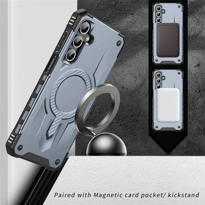 Bulk Purchasing For Samsung Galaxy A16 5G  /  4G Magnetic Case Shockproof PC + TPU Phone Cover - Grey