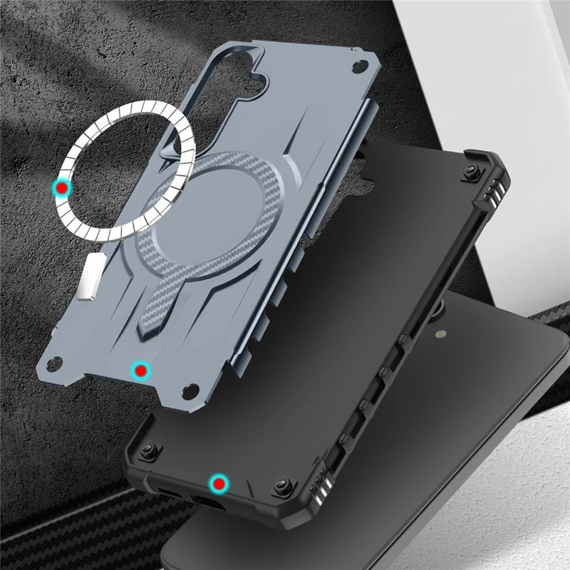 Bulk Purchasing For Samsung Galaxy A16 5G  /  4G Magnetic Case Shockproof PC + TPU Phone Cover - Grey