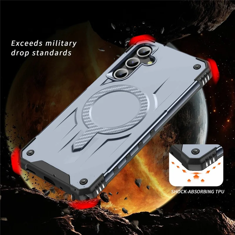 Bulk Purchasing For Samsung Galaxy A16 5G  /  4G Magnetic Case Shockproof PC + TPU Phone Cover - Grey