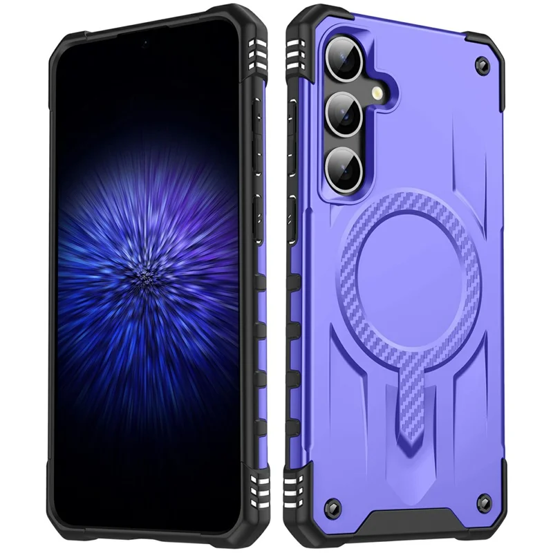 Bulk Purchasing For Samsung Galaxy S24 FE Magnetic Case Shockproof PC + TPU Phone Cover - Purple
