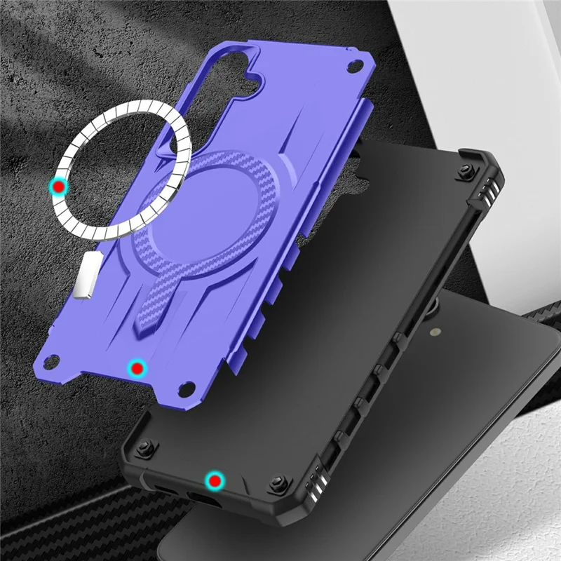 Bulk Purchasing For Samsung Galaxy S24 FE Magnetic Case Shockproof PC + TPU Phone Cover - Purple