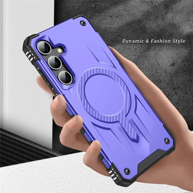 Bulk Purchasing For Samsung Galaxy S24 FE Magnetic Case Shockproof PC + TPU Phone Cover - Purple