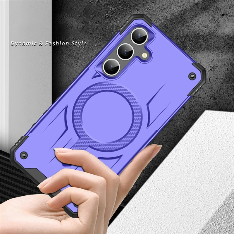 Bulk Purchasing For Samsung Galaxy S24 FE Magnetic Case Shockproof PC + TPU Phone Cover - Purple