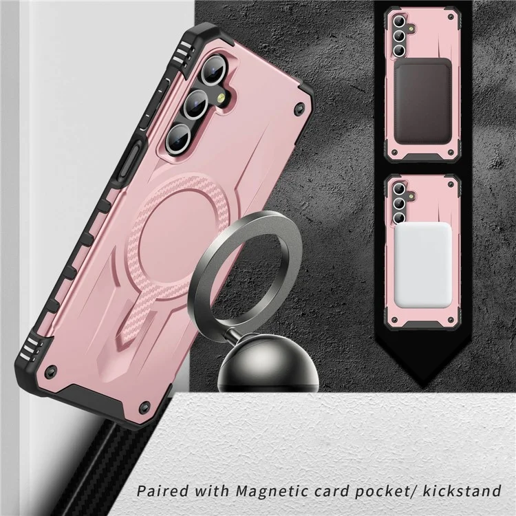 Compra al por mayor de la funda compatible con Samsung Galaxy A56 5G / A36 5G con MagSafe, a prueba de golpes, de PC + TPU, color oro rosa
