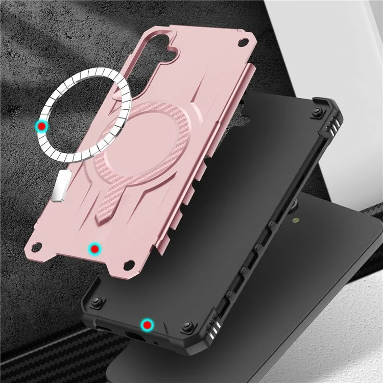 Compra al por mayor de la funda compatible con Samsung Galaxy A56 5G / A36 5G con MagSafe, a prueba de golpes, de PC + TPU, color oro rosa