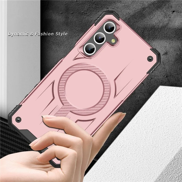 Compra al por mayor de la funda compatible con Samsung Galaxy A56 5G / A36 5G con MagSafe, a prueba de golpes, de PC + TPU, color oro rosa