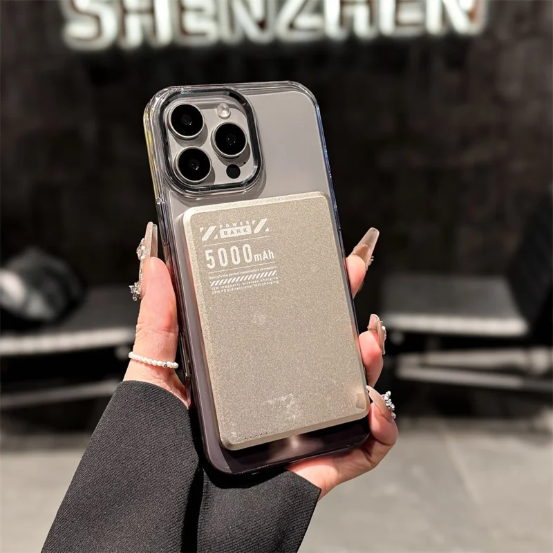 For iPhone 15 Pro Max Magnetic Case Gradient Color Hard PC Phone Back Cover - Pink