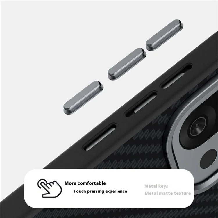 Funda ABEEL para OnePlus 13T 5G Compatible con MagSafe Textura de Fibra de Carbono - Negro