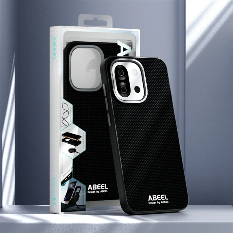 ABEEL For OnePlus 13T 5G Magnetic Case Printed PC TPU Aluminum Alloy Leather Phone Cover - Black