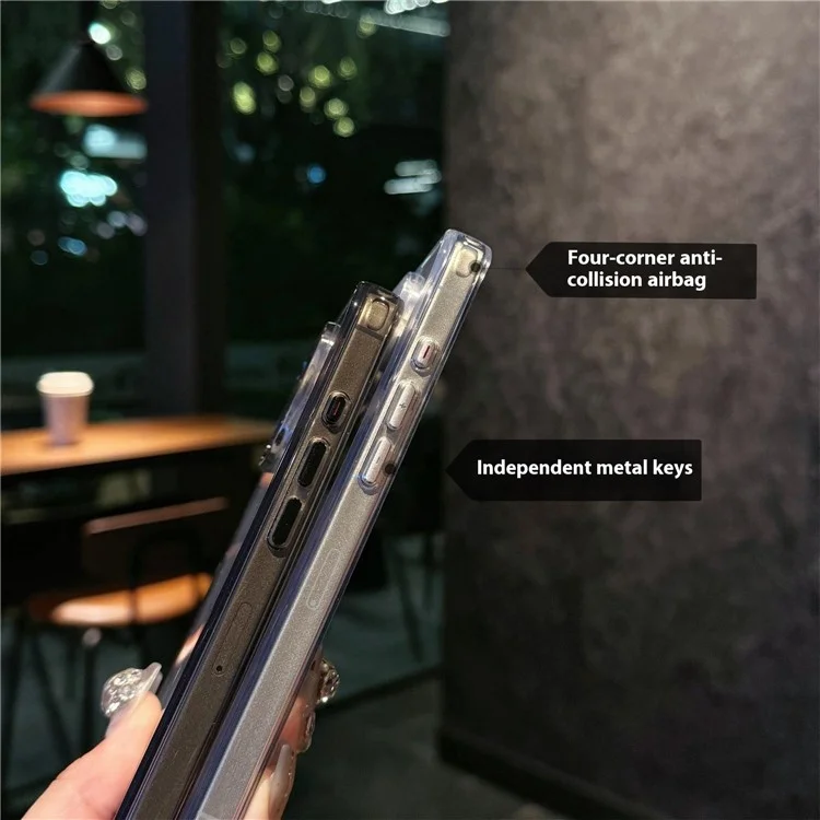 For iPhone 16 Pro Crystal Clear Case TPU + Acrylic Shockproof Phone Cover - Transparent