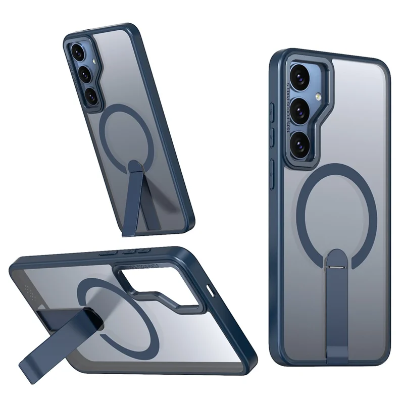 For Samsung Galaxy S24 FE Magnetic Case Kickstand TPU + Acrylic Phone Cover - Blue
