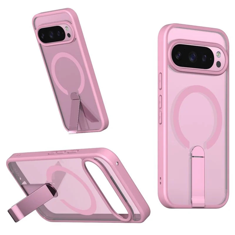 For Google Pixel 10 Pro XL / 9 Pro XL Case Compatible with MagSafe Kickstand TPU + Acrylic Phone Cover - Pink