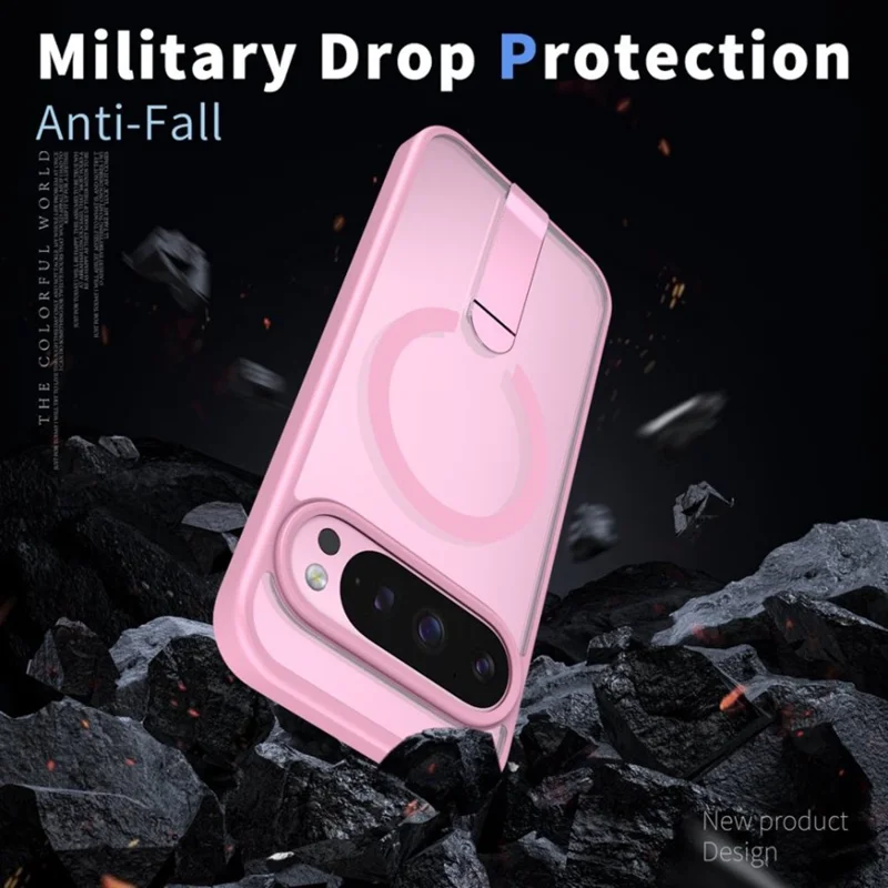 For Google Pixel 10 Pro XL / 9 Pro XL Case Compatible with MagSafe Kickstand TPU + Acrylic Phone Cover - Pink