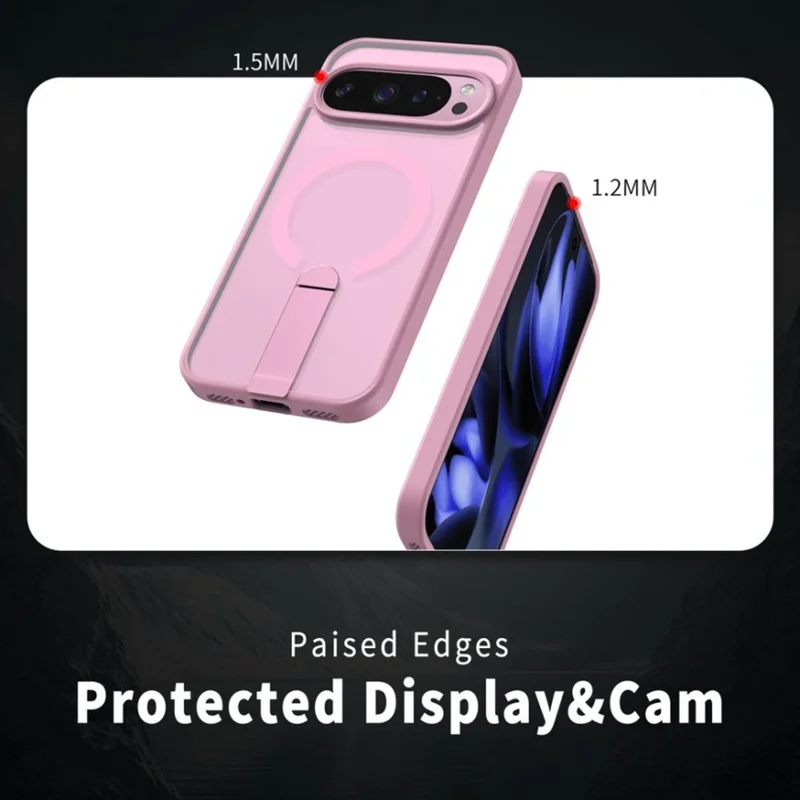 For Google Pixel 10 Pro XL / 9 Pro XL Case Compatible with MagSafe Kickstand TPU + Acrylic Phone Cover - Pink
