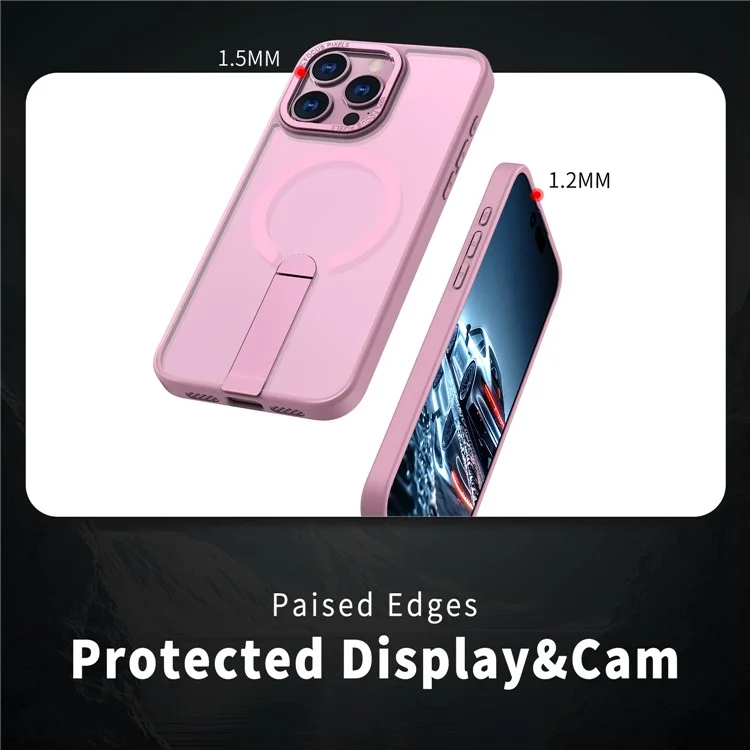 Funda para iPhone 13 Pro Compatible con MagSafe con Soporte Plegable de TPU + Acrílico - Rosa