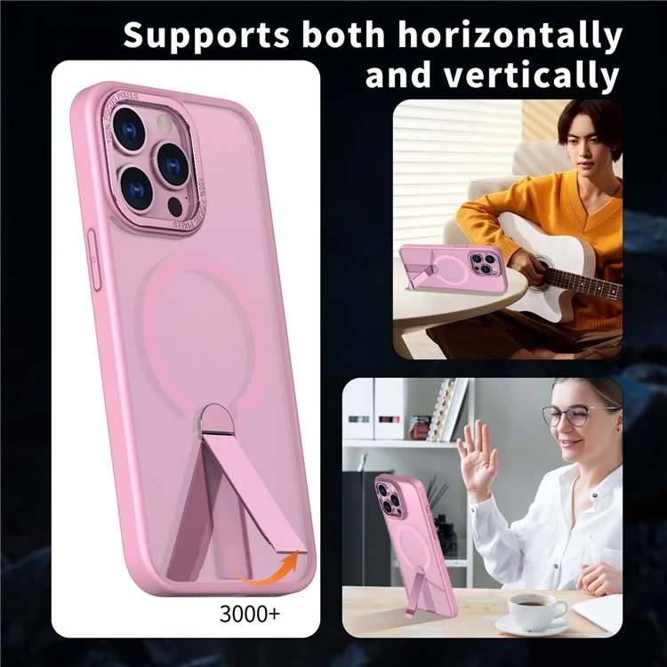 Funda para iPhone 13 Pro Compatible con MagSafe con Soporte Plegable de TPU + Acrílico - Rosa