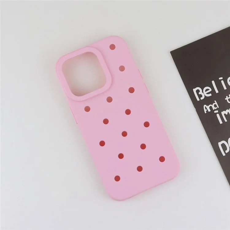 For iPhone 16 Pro Max Case with Multi Holes Heat Dissipation TPU Phone Back Cover - Pink